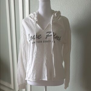 PINK Victoria's Secret White Graphic Hoodie
